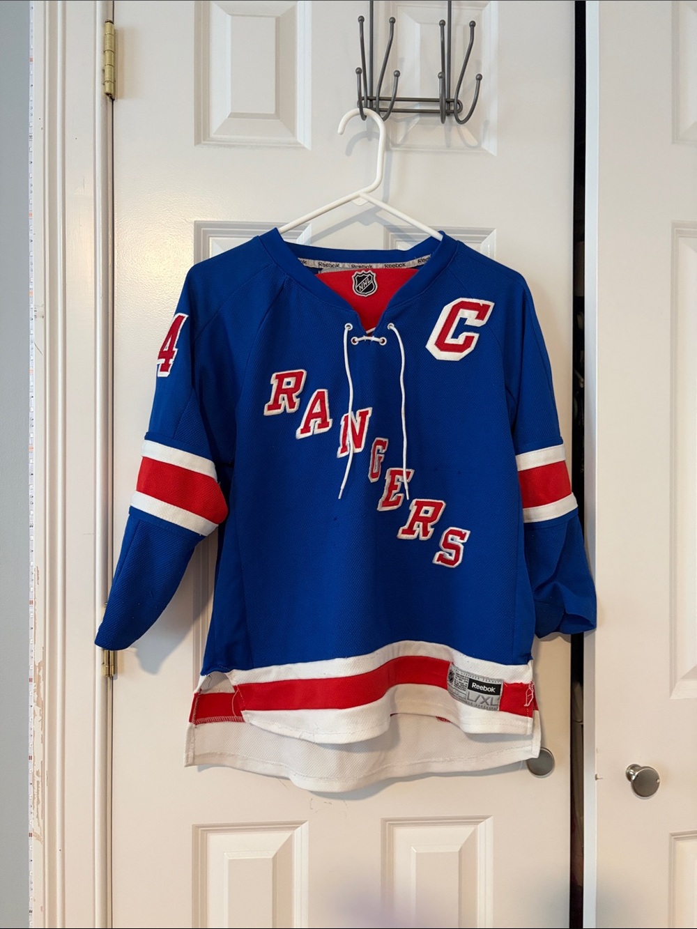 Callahan Blue Kids Rangers Hockey Jersey with Red & White Trim